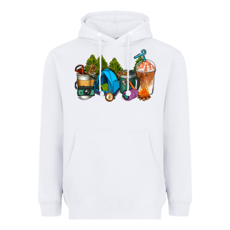 Camp Coffee Cups Ado Heavyweight Hoodie by AdoDesignShop | Teevron