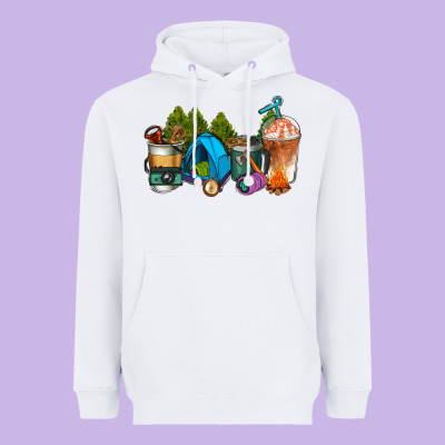 Camp Coffee Cups Ado Heavyweight Hoodie Designed By Adodesignshop