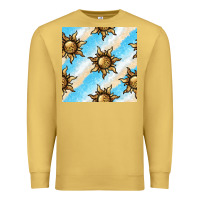 Antique Gold leopard sun seamless pattern Premium Sweatshirt - BundleAndBundleShop
