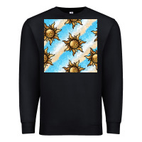 Black leopard sun seamless pattern Premium Sweatshirt - BundleAndBundleShop
