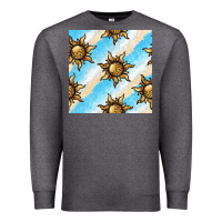 Charcoal Heather leopard sun seamless pattern Premium Sweatshirt - BundleAndBundleShop