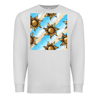 Dove Grey leopard sun seamless pattern Premium Sweatshirt - BundleAndBundleShop