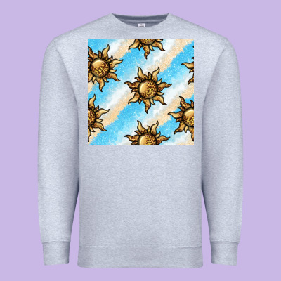 Leopard Sun Seamless Pattern Premium Sweatshirt Designed By Bundleandbundleshop
