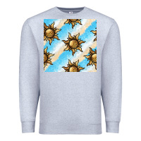 Heather Grey leopard sun seamless pattern Premium Sweatshirt - BundleAndBundleShop