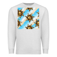 Oatmeal Heather leopard sun seamless pattern Premium Sweatshirt - BundleAndBundleShop