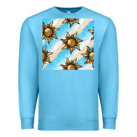 Ocean Blue leopard sun seamless pattern Premium Sweatshirt - BundleAndBundleShop