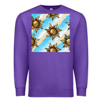 Purple leopard sun seamless pattern Premium Sweatshirt - BundleAndBundleShop