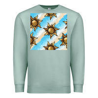 Seafoam leopard sun seamless pattern Premium Sweatshirt - BundleAndBundleShop