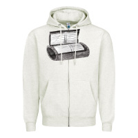 Oatmeal Heather wrist coach Zipper Hoodie - FaDigitalArtStudio