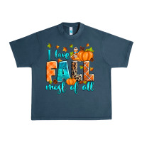 Midnight Navy I love Fall most of all Urban Heavy Tee - RanaPortraitStore