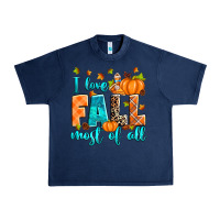 Navy I love Fall most of all Urban Heavy Tee - RanaPortraitStore