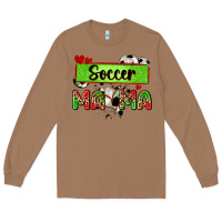Toasted Coconut soccer mama with leopard Long Sleeve Tee - Zillion Design Studio