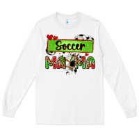 White soccer mama with leopard Long Sleeve Tee - Zillion Design Studio
