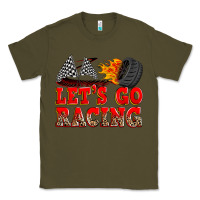 Army Green let's go racing Classic Tee - Zillion Design Studio