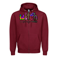 Burgundy witch please Zipper Hoodie - CowhideDigitalArt