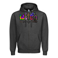 Charcoal Heather witch please Zipper Hoodie - CowhideDigitalArt