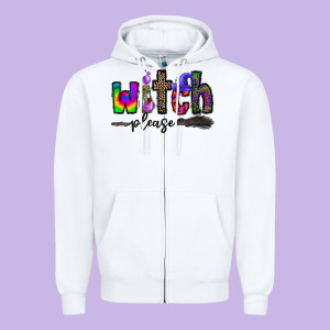 Witch Please Zipper Hoodie Designed By Cowhidedigitalart
