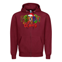 Burgundy Christmas brody claus Zipper Hoodie - FaDigitalArtStudio
