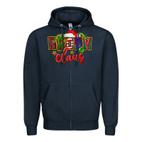 Navy Christmas brody claus Zipper Hoodie - FaDigitalArtStudio