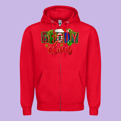 Christmas Brody Claus Zipper Hoodie Designed By Fadigitalartstudio