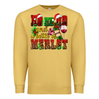 Antique Gold ho ho ho and a bottle of merlot Premium Sweatshirt - AdoDesignShop