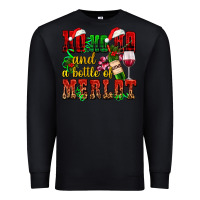 Black ho ho ho and a bottle of merlot Premium Sweatshirt - AdoDesignShop
