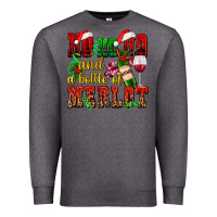 Charcoal Heather ho ho ho and a bottle of merlot Premium Sweatshirt - AdoDesignShop