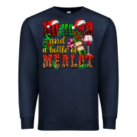 Navy ho ho ho and a bottle of merlot Premium Sweatshirt - AdoDesignShop