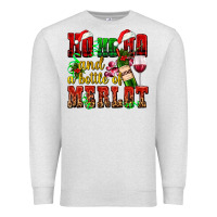 Oatmeal Heather ho ho ho and a bottle of merlot Premium Sweatshirt - AdoDesignShop