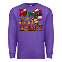 Purple ho ho ho and a bottle of merlot Premium Sweatshirt - AdoDesignShop
