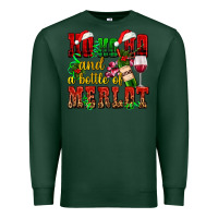 Sports Green ho ho ho and a bottle of merlot Premium Sweatshirt - AdoDesignShop