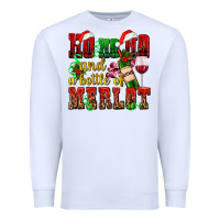White ho ho ho and a bottle of merlot Premium Sweatshirt - AdoDesignShop