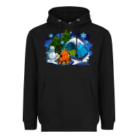 Black winter camping with camp fire Heavyweight Hoodie - AdoDesignShop