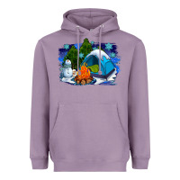 Lavender winter camping with camp fire Heavyweight Hoodie - AdoDesignShop