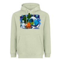Matcha winter camping with camp fire Heavyweight Hoodie - AdoDesignShop