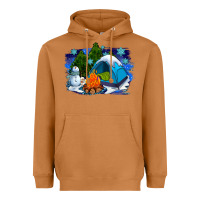 Meerkat winter camping with camp fire Heavyweight Hoodie - AdoDesignShop