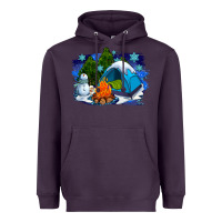 Plum winter camping with camp fire Heavyweight Hoodie - AdoDesignShop