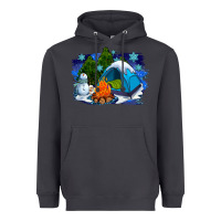 Smoke winter camping with camp fire Heavyweight Hoodie - AdoDesignShop