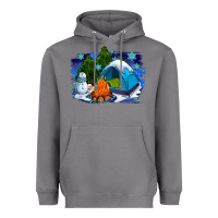 Storm winter camping with camp fire Heavyweight Hoodie - AdoDesignShop