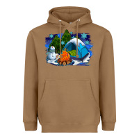 Toasted Coconut winter camping with camp fire Heavyweight Hoodie - AdoDesignShop