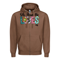 Chestnut Oh how he loves us Zipper Hoodie - Neo Western
