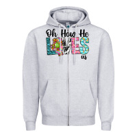 Heather Grey Oh how he loves us Zipper Hoodie - Neo Western