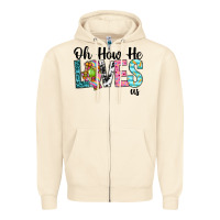 Sandshell Oh how he loves us Zipper Hoodie - Neo Western