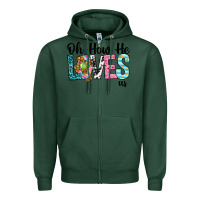 Sports Green Oh how he loves us Zipper Hoodie - Neo Western