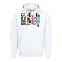 White Oh how he loves us Zipper Hoodie - Neo Western