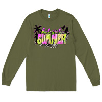 Army Green hot girl summer with palms Long Sleeve Tee - texasbilliewilder