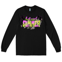 Black hot girl summer with palms Long Sleeve Tee - texasbilliewilder