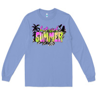 Colony Blue hot girl summer with palms Long Sleeve Tee - texasbilliewilder