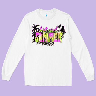 Hot Girl Summer With Palms Long Sleeve Tee Designed By Texasbilliewilder