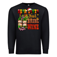 Black dear santa just bring wine Premium Sweatshirt - AdoDesignShop